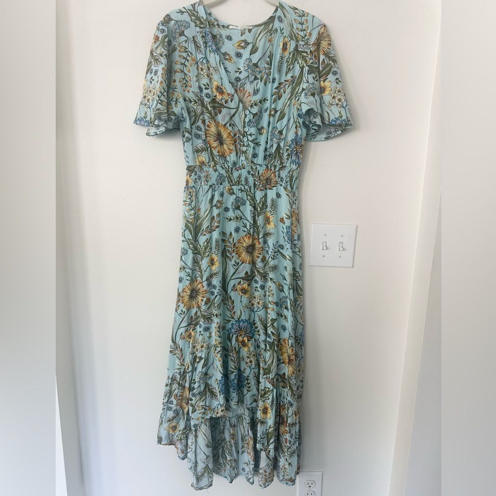 Able The Label Floral Hi/Lo Hem Maxi Dress M